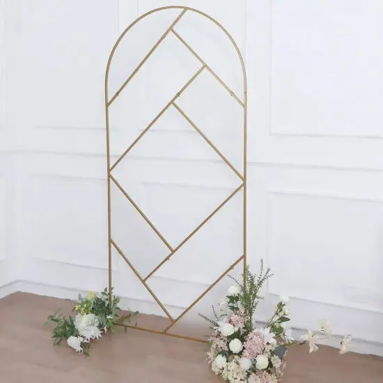 Gold 7 feet Metal Round Top Geometric Wedding BACKDROP STAND Party Decorations {4}