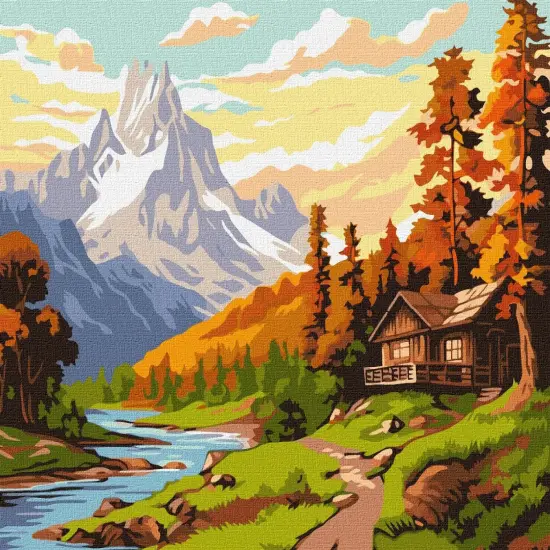 Painting by Numbers kit Cottage in the Mountains KHO6339 {2}