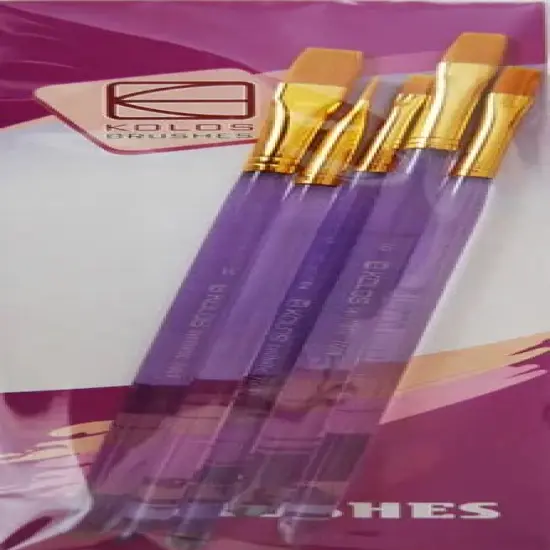 Kolos Set of paint brushes 7009. Synthetic Flat. 5pc. {2}