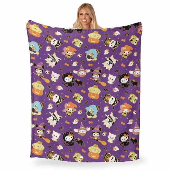 Sanrio Hello Kitty Halloween Silk Touch Throw Blanket Halloween gold {2}