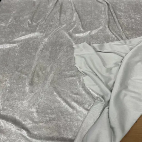 1 Yard Stretch Panne Velvet Velour Fabric for Loungewear & Dance 58/60" Width Ivory {1}