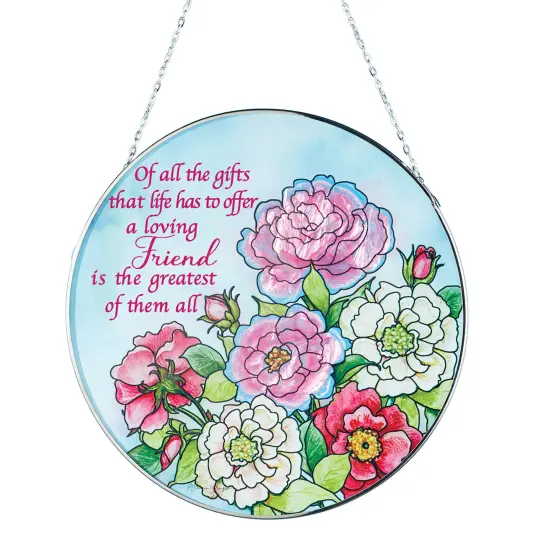 Collections Etc Sentimental Friend Rose Hanging Suncatcher {2}