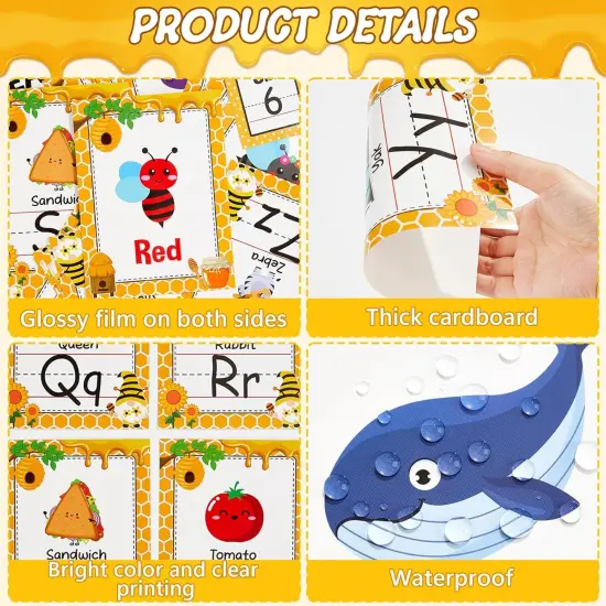 57Pcs Bee Alphabet Number Bulletin Board Set {3}