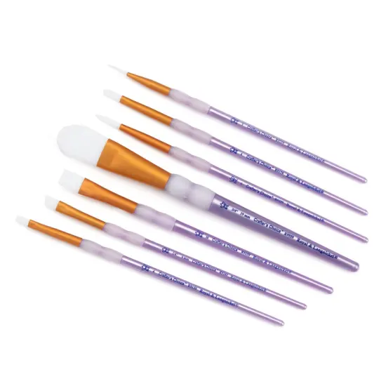 RCC 406 | Crafter's Choice&trade; 7pc White Taklon Variety Brush Set {5}