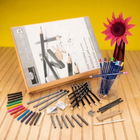 REA5502 | Sketch & Draw Flat Easel Art Set - 56pc {2}