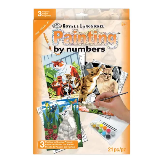 PBN-SET45 | Painting by numbers&trade; 21pc 8.75" x 11.75" Small Cats Painting Project 3-Pack {1}