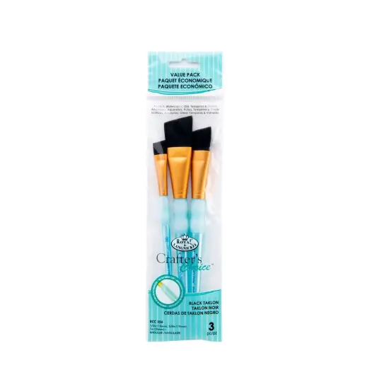 RCC 254 | Crafter's Choice&trade; 3pc Black Taklon Angular Brush Set {1}