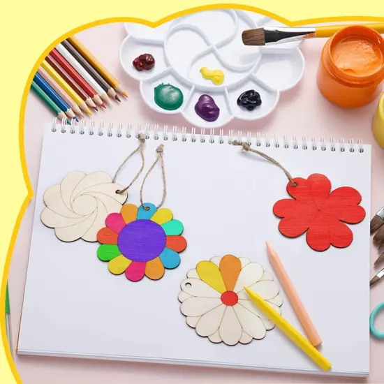 30 Pieces Flowers Wood Cutouts Floral {4}