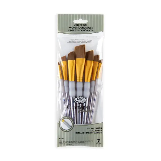 RCC 312 | Crafter's Choice&trade; 7pc Brown Taklon Angular Brush Set {1}