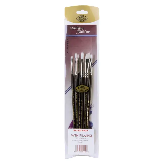 RSET-WFIL/ANG | White Taklon&trade; 6pc Filbert/Angular Brush Set {1}