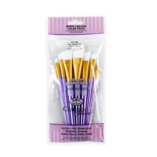 RCC 308 | Crafter's Choice™ 7pc White Taklon Angular Brush Set {1}