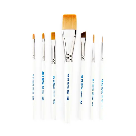 RSET-RG7S | Royal Gold&trade; 7pc Golden Taklon Variety Short Handle Brush Set {2}