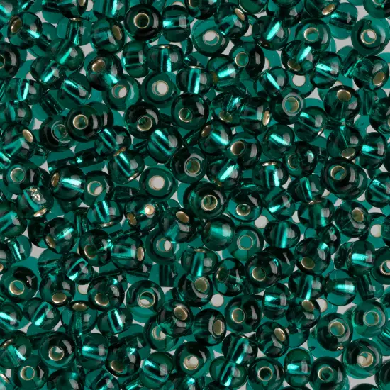 John Bead 6/0 Silver Lined Czech Glass Seed Beads, 100g Teal Green {1}