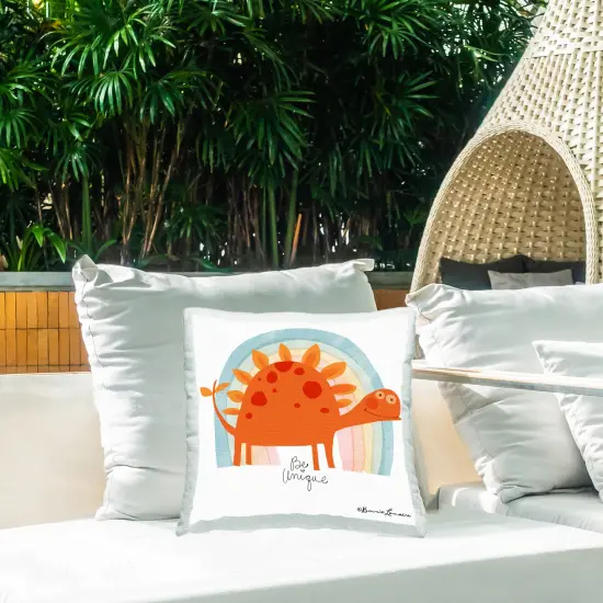 Be Unique Dinosaur Design by Bonnie Lemaire Outdoor Printed Pillow  {2}