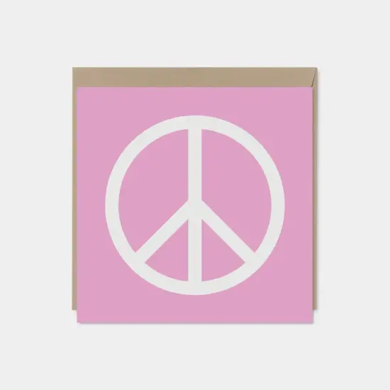 Orange Peace Sign Card, Square Peace {4}
