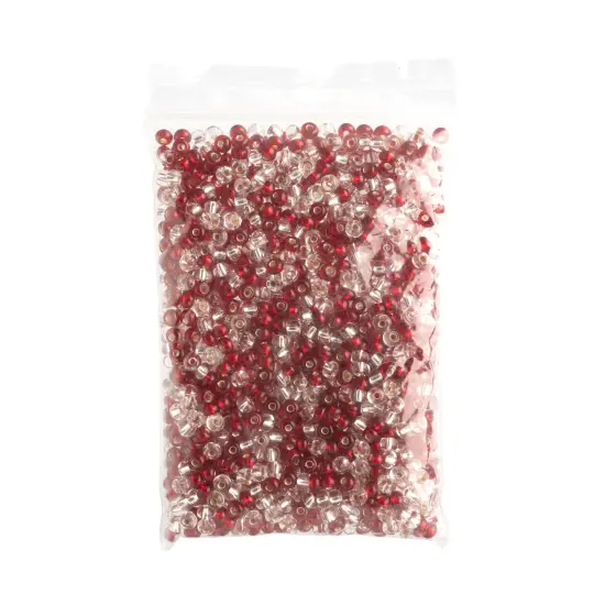 John Bead 6/0 Mixed Czech Glass Seed Beads, 100g Rubies & Diamond Mix {4}