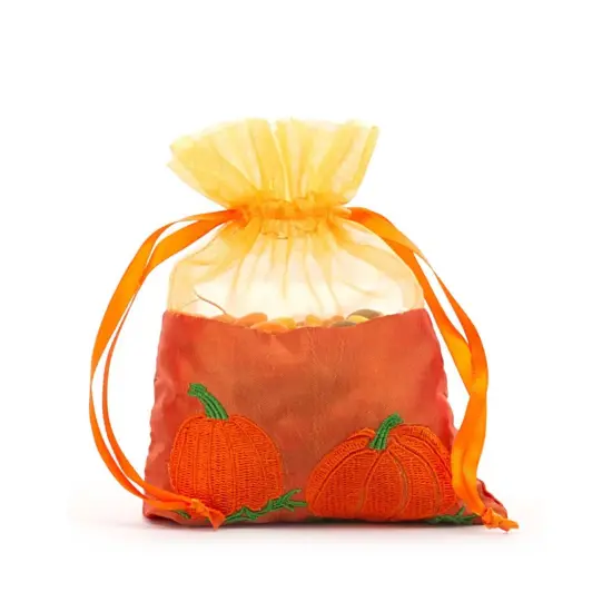 Pumpkin Taffeta Bag 5" x 6.5" Elegant Gift Wrap {3}