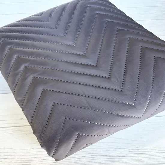 Slate Chevron Prequilted Poly/Nylon {1}