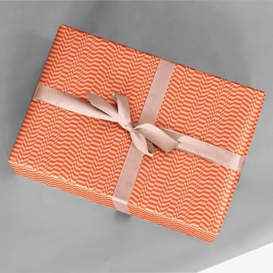 Red Glitch Waves Gift Wrap {2}