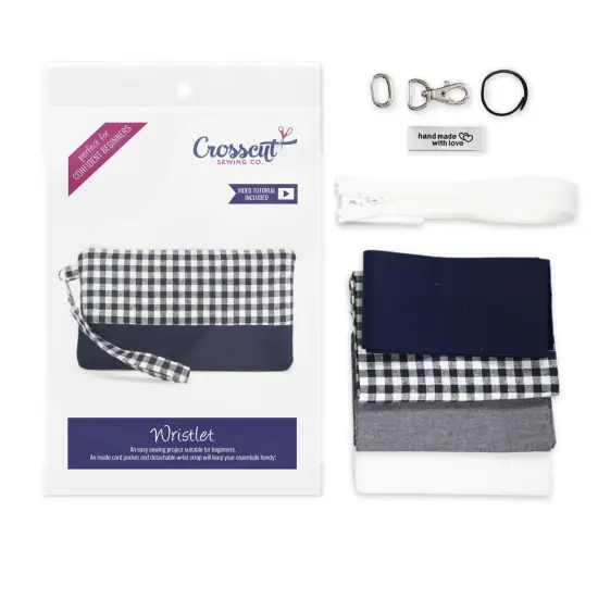Crosscut Sewing Co.&reg; Wristlet Sewing Kit - Beginner Sewing Project Kit Gingham {1}