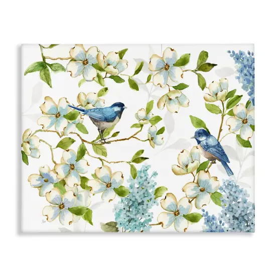 Stupell Industries Dogwood & Bluebirds Canvas Wall Art Design by Nan {1}