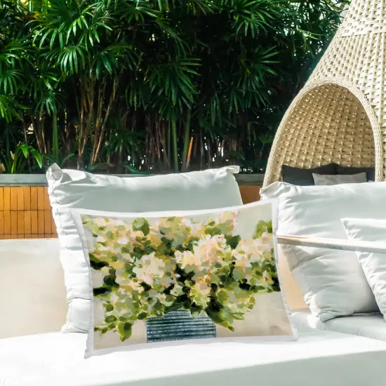 Dotted Hydrangeas Vase Outdoor Printed Pillow Design by Katrina Pete, 14 x 7 x 20 {2}