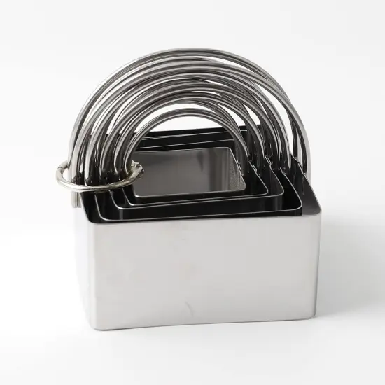 Cookie Cutters Set of 10, 5 Round and 5 Square Stainless Steel Handles {3}