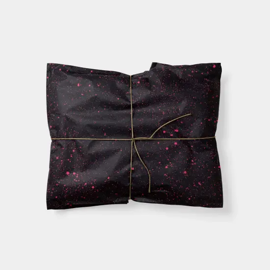 Off Black & Bright Pink Speckle Gift Wrap {1}