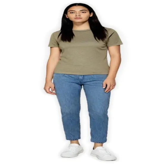 BELLA + CANVAS&reg; Women's Relaxed Fit Crewneck Short Sleeve Triblend Tee Olive triblend {1}