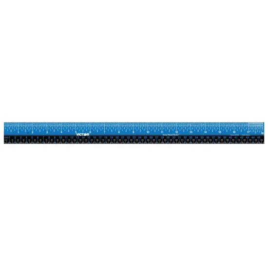 Easy Read&trade; Ruler, Stainless Steel, Blue/Black, 18", Pack of 3 {4}