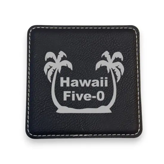 Coaster - Hawaii Five-0 - SET OF 2 - Leather or Stitched Cork Stitched Cork/Black {3}