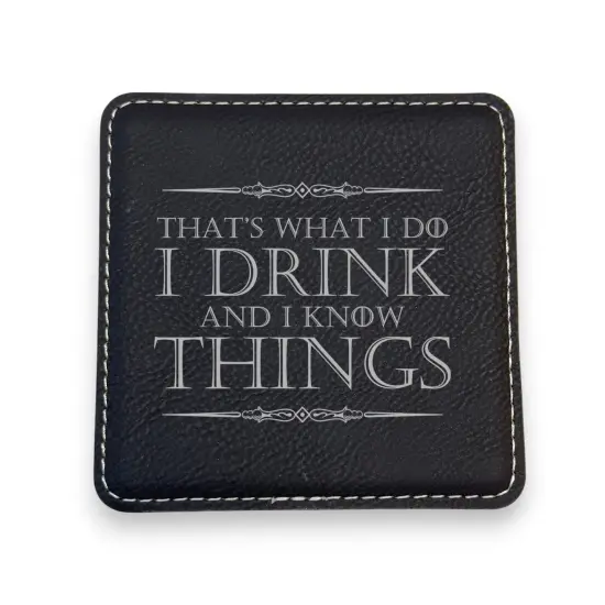Coaster - Thats what i do - SET OF 2 - Leather or Stitched Cork Stitched Cork/Black {3}