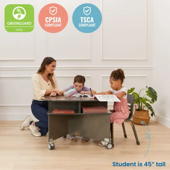 Collaboration Table, Kids Furniture Grey Wash {6}