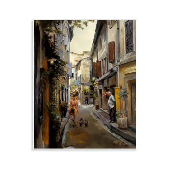 Stupell Industries European City Dog Walk Wall Plaque Art Design by Marilyn Hageman {1}
