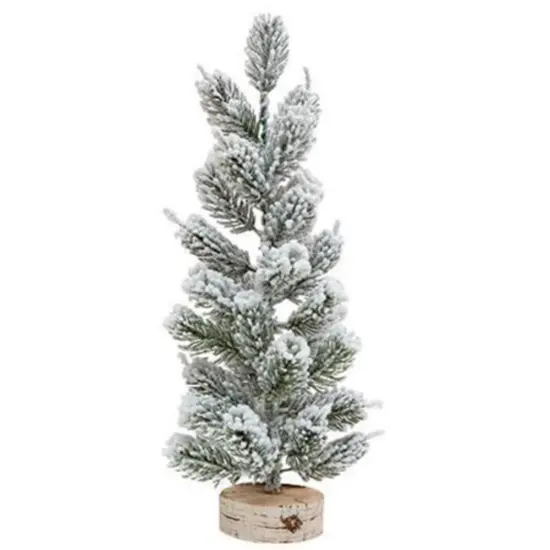 Large Flocked Tree With Stump {1}