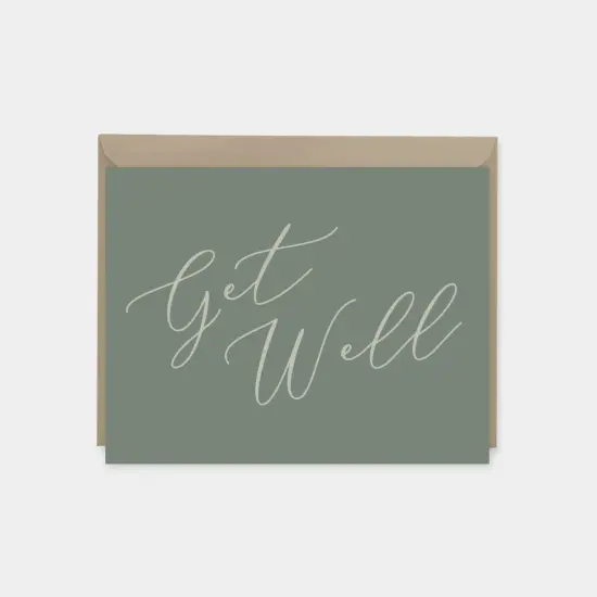 Get Well Card, Script Lettering Card {3}