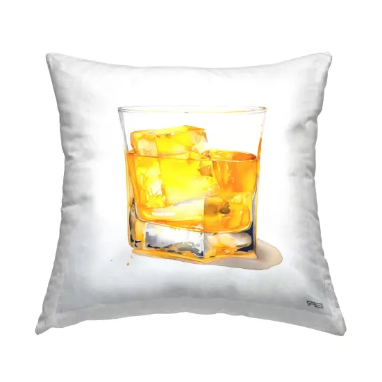 Minimal Whiskey Glass Design by RB Throw Pillow  {1}