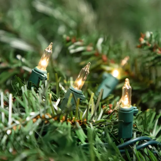 Brite Star Commercial Length Mini Christmas Light Set - Clear - 149.5' Green Wire - 300ct {4}