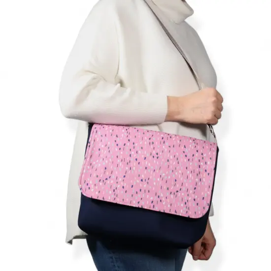 Crosscut Sewing Co.&reg; Messenger Bag Sewing Project Kit for Beginners Rain navy {6}