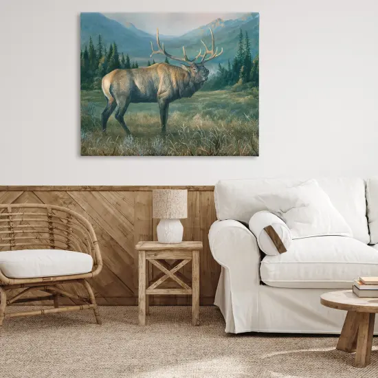 Stupell Industries Powerful Elk in Field Canvas Wall Art Design by Laura Mark-Finberg {2}