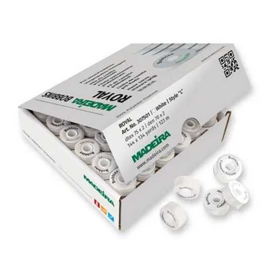 Madeira Sided Bobbin White L High-Quality Sewing Accessory {4}