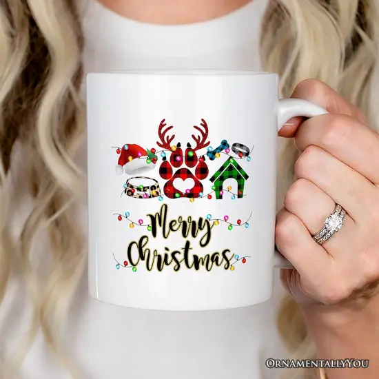 Dog Buffalo Plaid Christmas Mug, Dog Mom Gift {2}