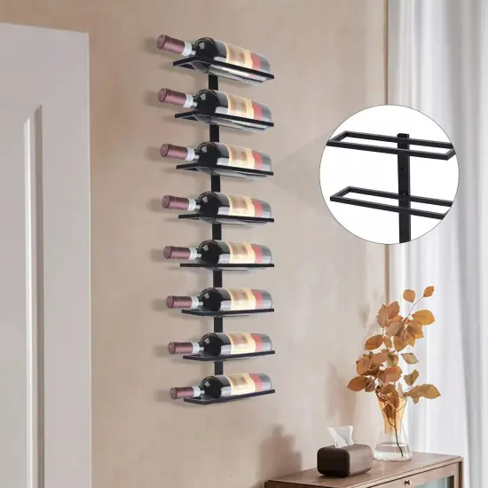 8 Bottles Wall-Mounted Wine Rack Wine Cellar Storage Holder Home Decoration HOT {4}