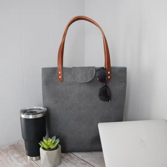 Crosscut Sewing Co.&reg; Lincoln Tote Sewing Kit - Beginner Sewing Project Kit Waved gray {4}