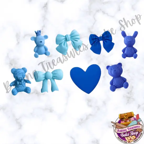 Teddy Bear, Heart & Bow Silicone Mold {2}