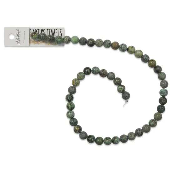 John Bead Earth's Jewels African Turquoise Beads - 8 mm, 16" Strand {1}