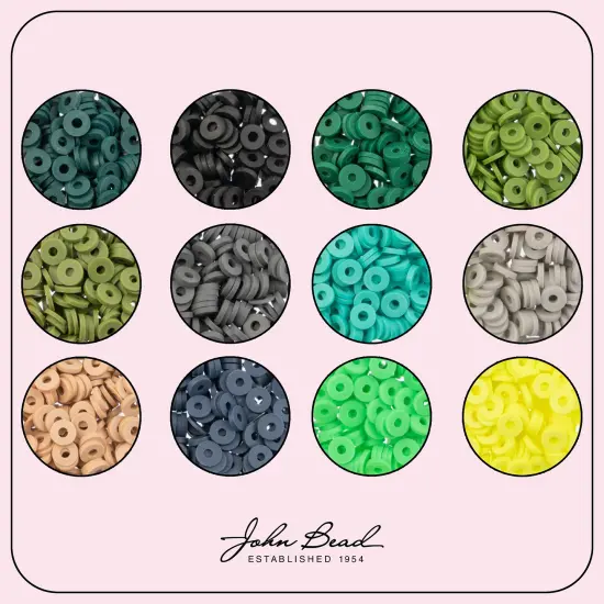 John Bead 6mm Assorted Clay Heisei Bead Jewelry Making Beads Box, 148g Assorted Colors {3}