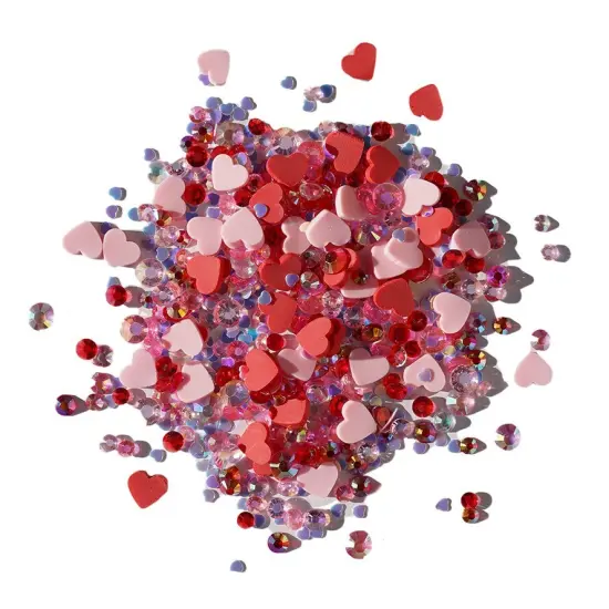 Buttons Galore Valentine&rsquo;s Day Craft Supply Bundle &ndash; 6-Pack of Buttons, Half Pearls, Rhinestones, Hearts & Sprinkles for DIY Crafts, Scrapbooking, Shaker Projects & Sewing {4}