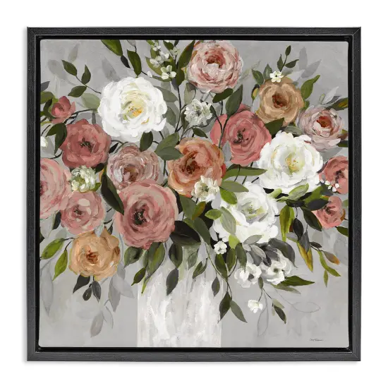 Stupell Industries Varied Roses Bouquet Framed Floater Canvas Wall Art Design by Carol Robinson {1}