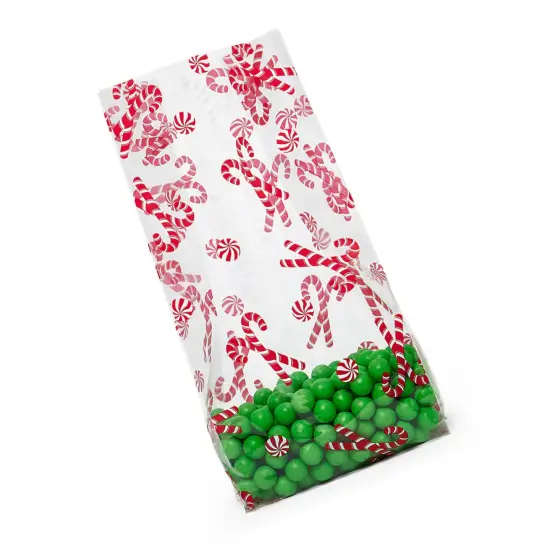 5&rdquo; x 3&rdquo; x 11 1/2&rdquo; Christmas Cello Treat Bags with Festive Designs {5}